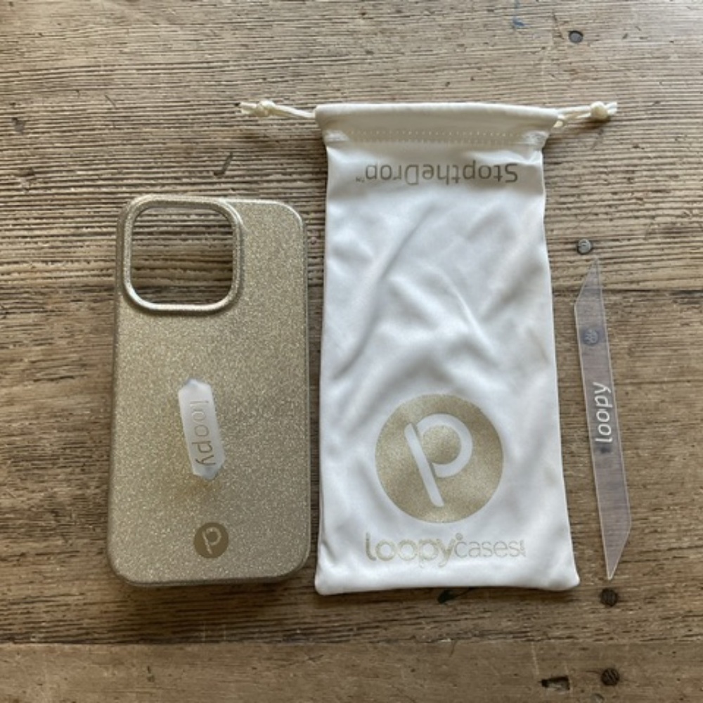 Champagne glitter Loopy case for iPhone 15 pro - Picture 4 of 4